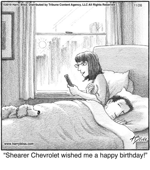 "Shearer Chevrolet wished me a happy birthday!"