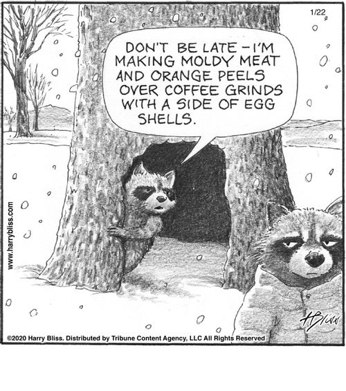 "Don't be late - I'm making moldy meat and orange peels over coffee grinds with a side of egg shells."