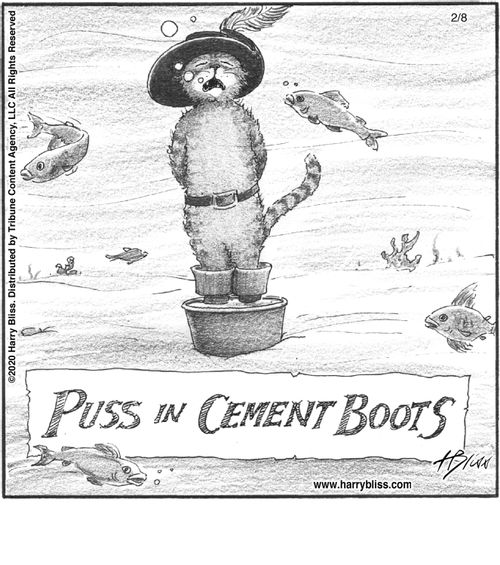 "Puss in cement boots"