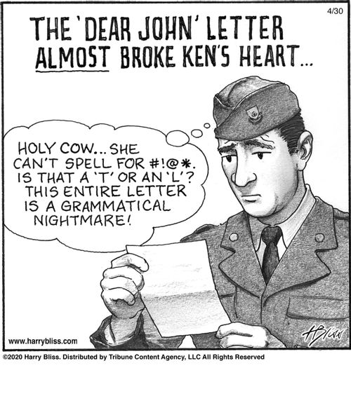 "'Holy cow... She can't spell for #!@*. Is that a 'T' or an 'L'? This entire letter is a grammatical nightmare!"