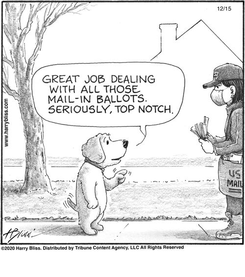 "Great job dealing with all those mail-in ballots. Seriously, top notch."
