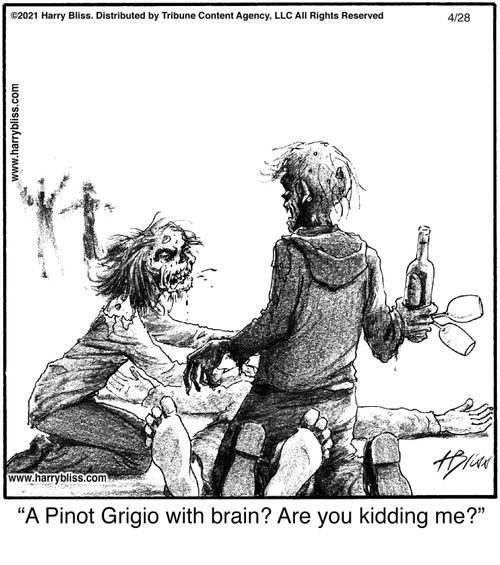 "A Pinot Grigio with brain? Are you kidding me?"