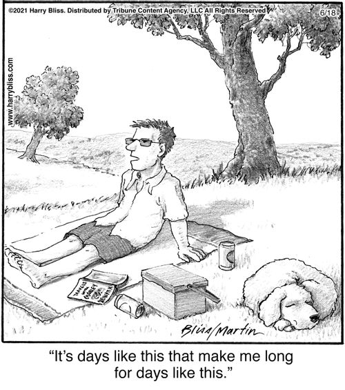 "It's days like this that make me long for days like this."