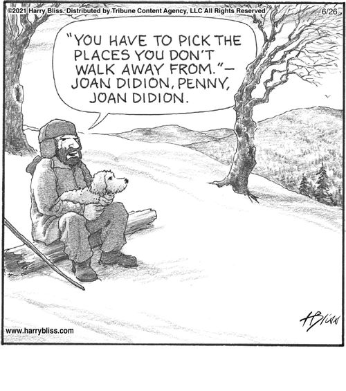 "You have to pick the places you don't walk away from."—Joan Didion, Penny, Joan Didion.