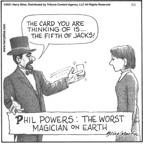 "The card you are thinking of is... the fifth of Jacks!"