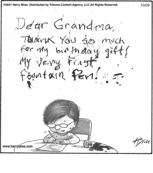 "Dear Grandma, thank you so much for my birthday gift! My very first fountain pen!"