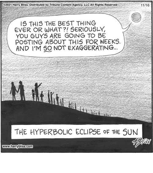 "Is this the best thing ever or what?! Seriously, you guys are going to be posting about this for weeks. And I'm so not exaggerating..."   The hyperbolic eclipse of the sun