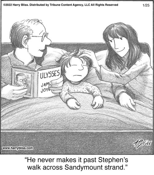 "He never makes it past Stephen’s walk across Sandymount strand."