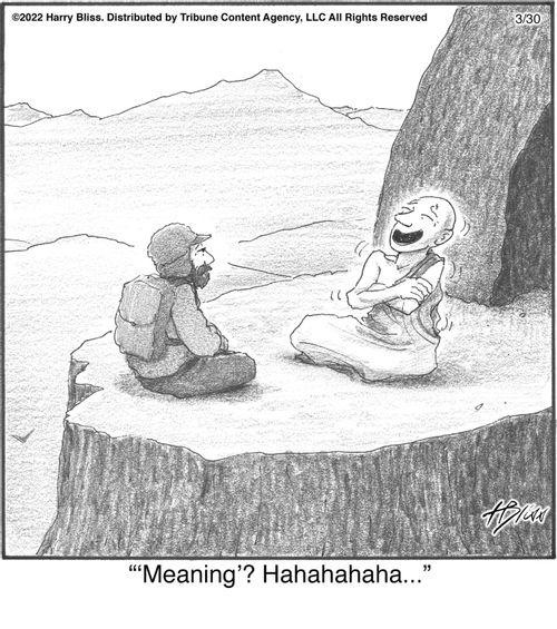 "'Meaning'? Hahahahaha..."