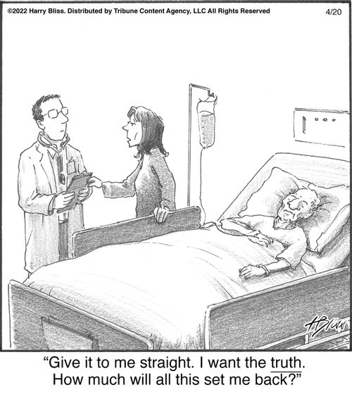 "Give it to me straight. I want the truth. How much will all this set me back?"
