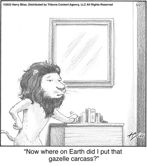 "Now where on Earth did I put that gazelle carcass?"