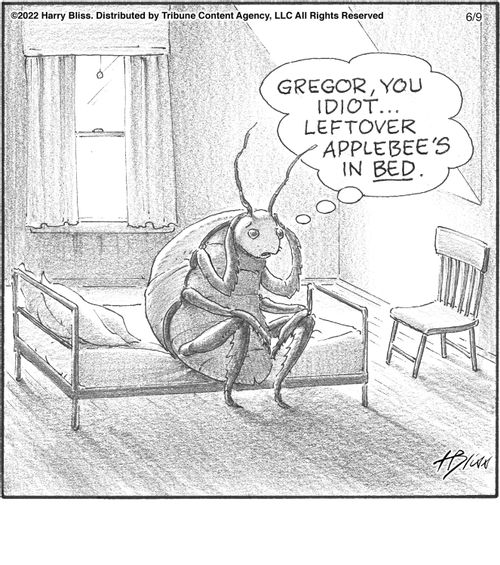 "Gregor, you idiot… leftover Applebee's in bed."