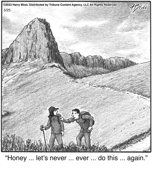 "Honey ... let’s never ... ever ... do this ... again."