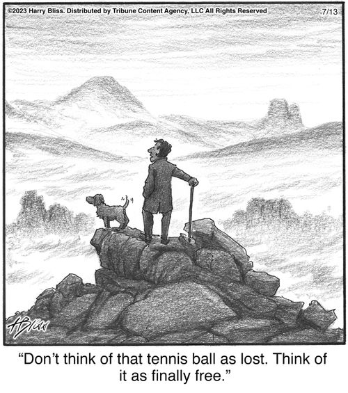 "Don’t think of that tennis ball as lost. Think of it as finally free."