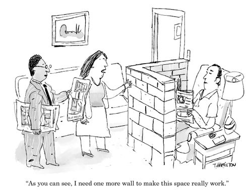 "As you can see, I need one more wall to make this space really work."