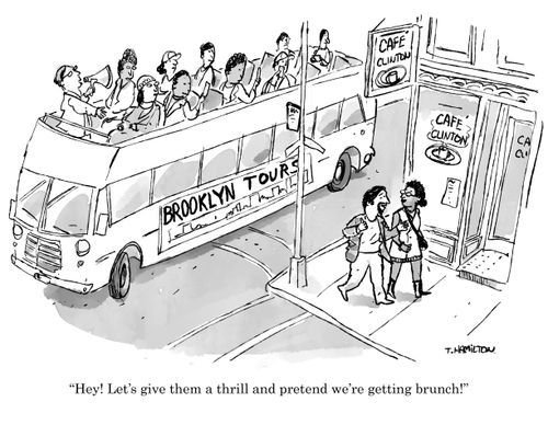 "Hey! Let's give them a thrill and pretend we're getting brunch!"