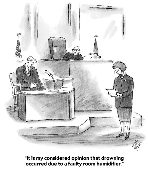 "It is my considered opinion that drowning occurred due to a faulty room humidifier."