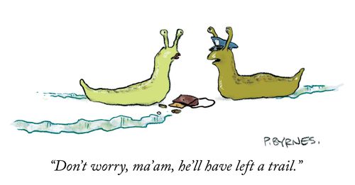"Don't worry, ma'am, he'll have left a trail."