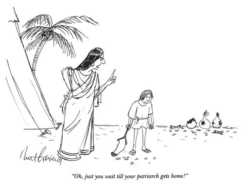 "Oh, just you wait till your patriarch gets home!"
