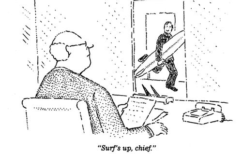 "Surf's up, chief!"