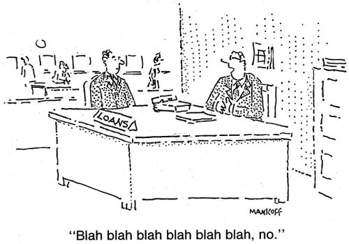 "Blah blah blah blah blah blah, no."