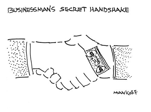 Businessman's Secret Handshake