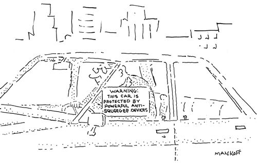 Warning: This car is protected by powerful anti-squeegee devices.
