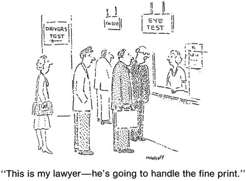 "This is my lawyer—he's going to handle the fine print."