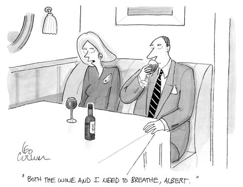 "Both the wine and I need to breathe, Albert."