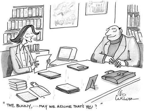 "The bunny, …. May we assume that's you?"