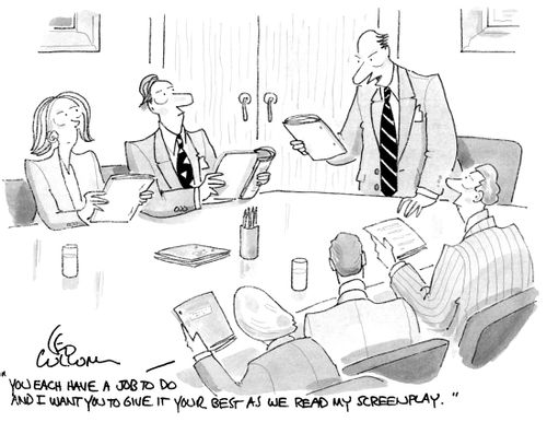 "You each have a job to do and I want you to give it your best as we read my screenplay."