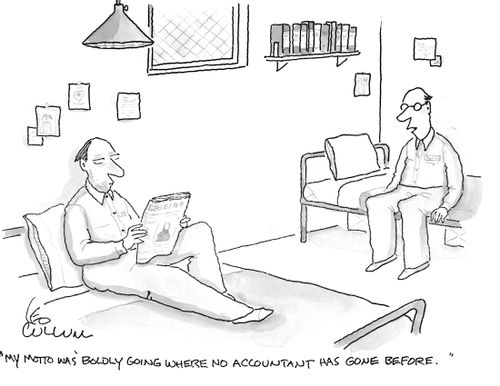 My motto was 'Boldly going where no accountant has gone before."