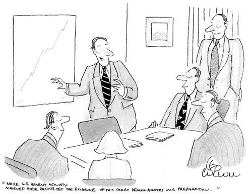 "While we haven't actually achieved these results yet the existence of this chart demonstrates our preparation."