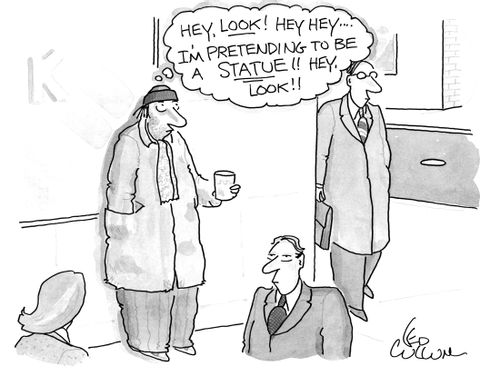 "Hey, look! hey hey…. I'm pretending to be a statue!! Hey, look!!"