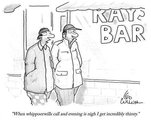 "When whippoorwills call and evening is nigh I get incredibly thirsty."