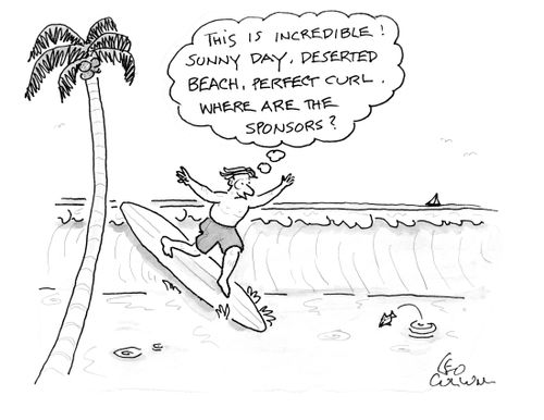 This is incredible! Sunny day, deserted beach, perfect curl. Where are the sponsors?