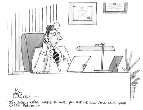 "I'm sorry we're unable to save you, but we can still save your credit rating."