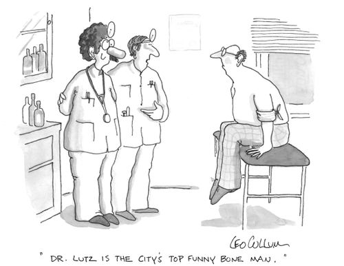 "Dr. Lutz is the city's top funny bone man."