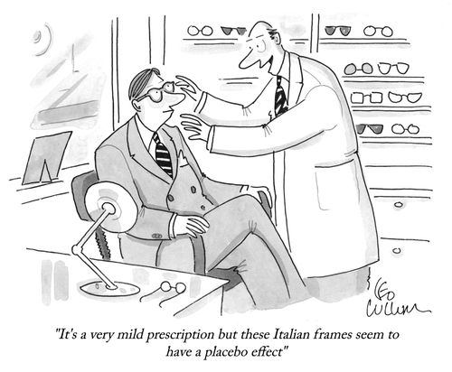 "It's a very mild prescription but these Italian frames seem to have a placebo effect"
