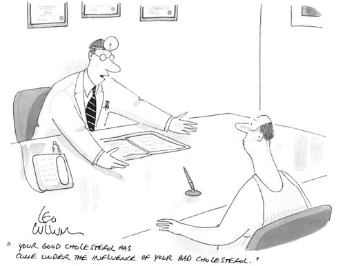 "Your good cholesterol has come under the influence of your bad cholesterol."