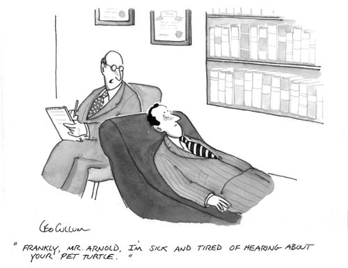 "Frankly, Mr. Arnold. I'm sick and tired of hearing about your pet turtle."