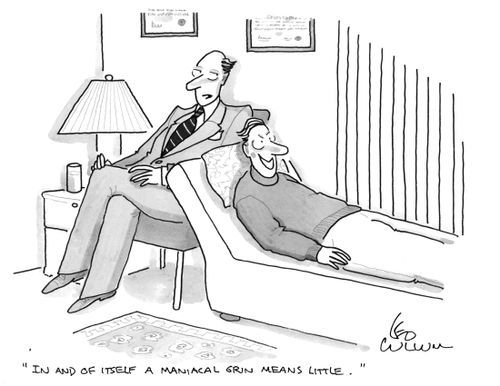 "In and of itself a maniacal grin means little."