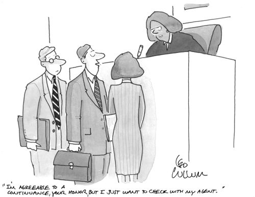"I'm agreeable to a continuance, your honor, but I just want to check with my agent."