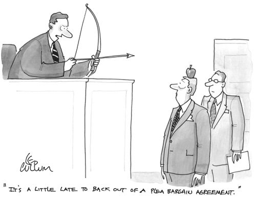 "It's a little late to back out of a plea bargain agreement."