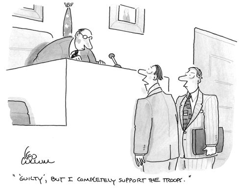 "'Guilty', but I completely support the troops."