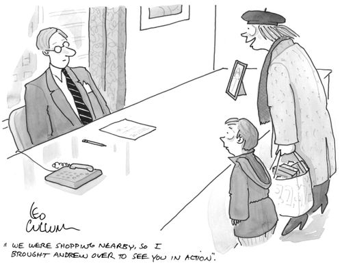 "We were shopping nearby, so I brought Andrew over to see you in action."