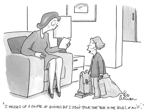 "I messed up a couple of quizzes but I didn't think that rose to the level of an 'F'."