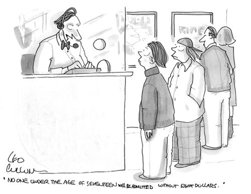 "No one under the age of seventeen will be admitted without eight dollars."