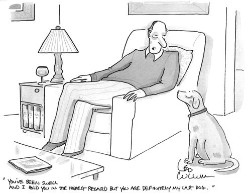 "You've been swell and I hold you in the highest regard but you are definitely my last dog."