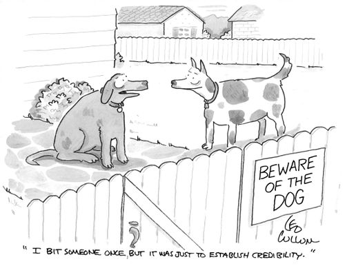 "I bit someone once, but It was just to establish credibility."